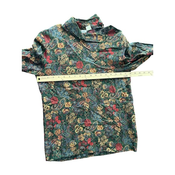 Vintage Talbots Blouse Sz 6 Wool Blend Paisley Floral Top Old Money  Retro - Picture 4 of 6